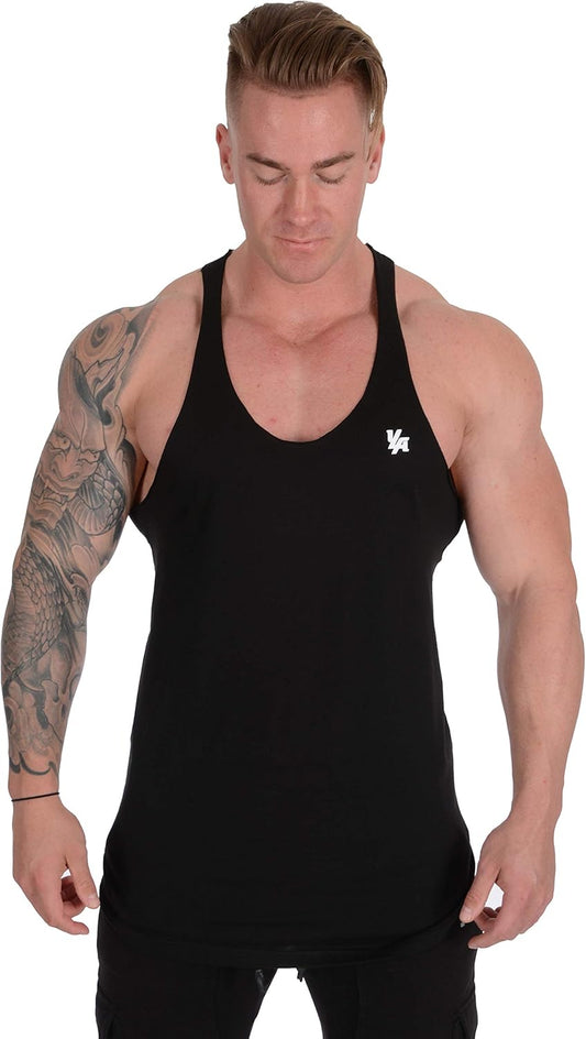 Stringer Tank Tops for Men with Raw Edges Cut with Scissors for Trends 318 Black Large