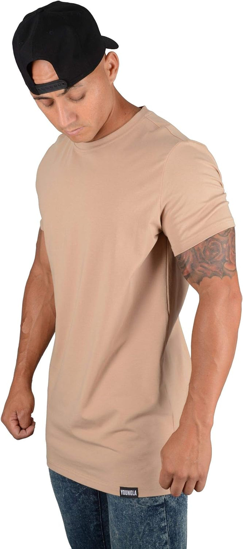 Mens Minimalist Fitted T-Shirts | Long Drop Cut Tee | Workout Gym 411